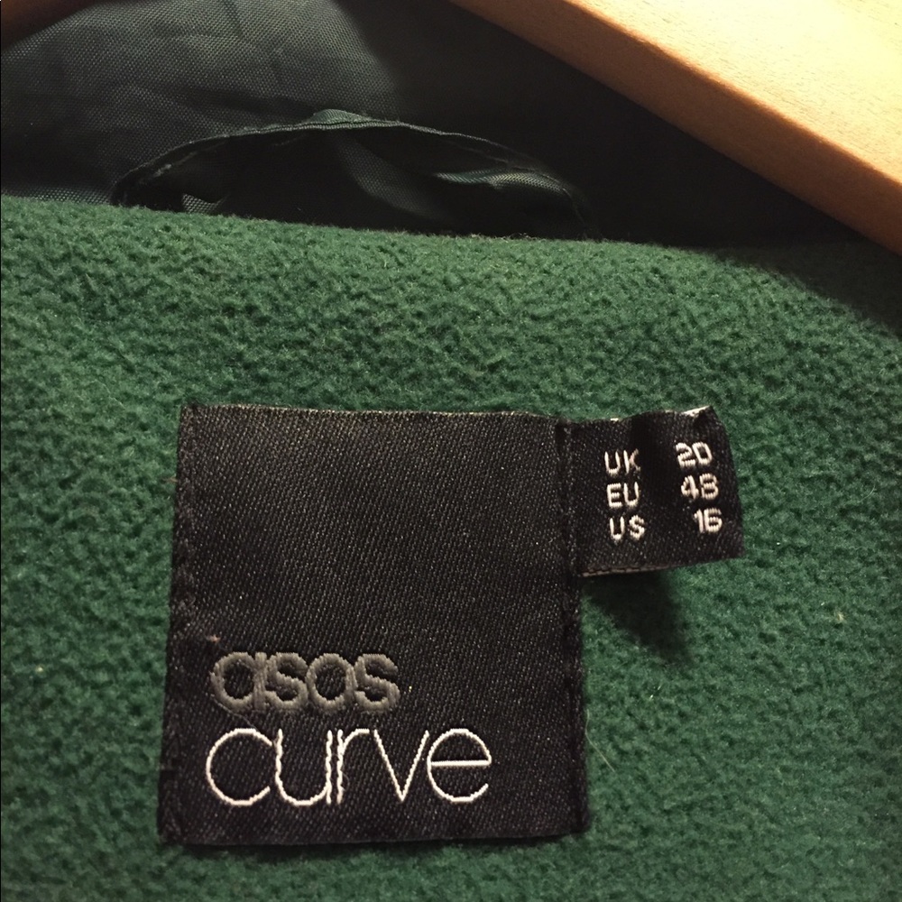 Dark green toggle ASOS Curve coat - Picture 4 of 5